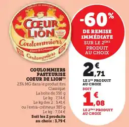 Hyper U Coulommiers pasteurise coeur de lion offre