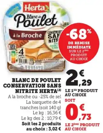 Hyper U Blanc de poulet conservation sans nitrite herta offre