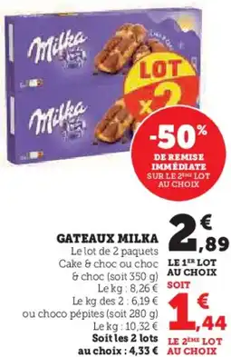 Hyper U Gateaux milka offre