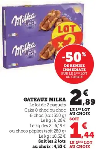 Hyper U Gateaux milka offre