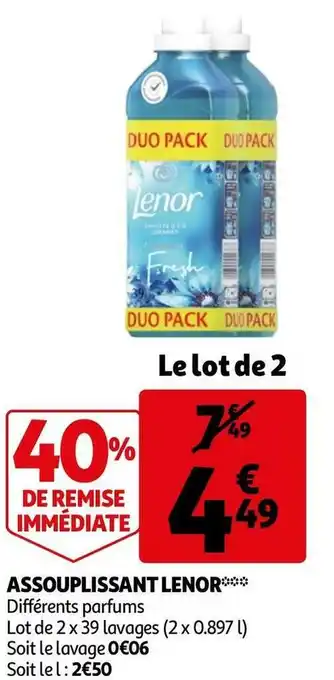 Auchan Lenor assouplissant** offre