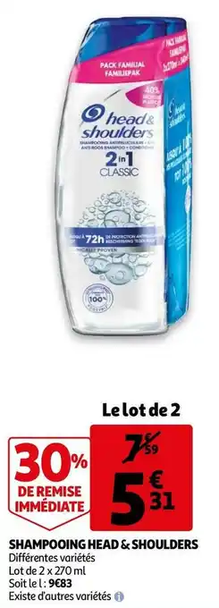 Auchan Headandshoulders shampooing offre