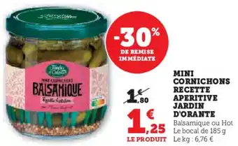 Hyper U Mini cornichons recette aperitive jardin d'orante offre