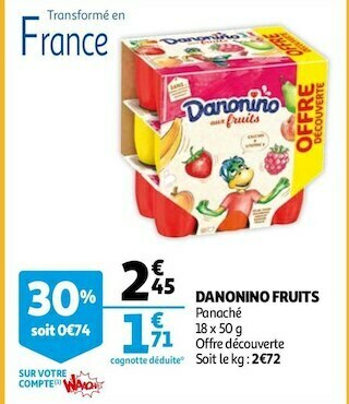 Auchan Danone danonino fruits offre