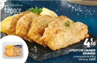 Auchan 4 filets de limande meunière offre
