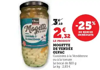 Hyper U Mogette de vendée olvac offre