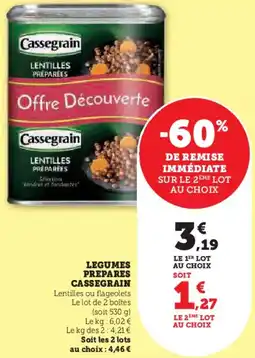 Hyper U Legumes prepares cassegrain offre