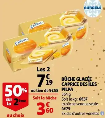 Auchan Pilpa bûche glacée caprice des îles offre