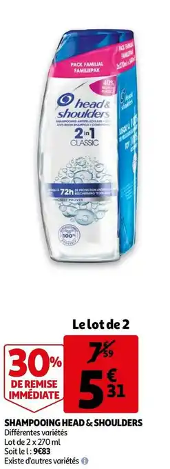 Auchan Head & shoulders shampooing offre