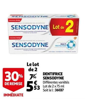 Auchan Sensodyne dentifrice offre