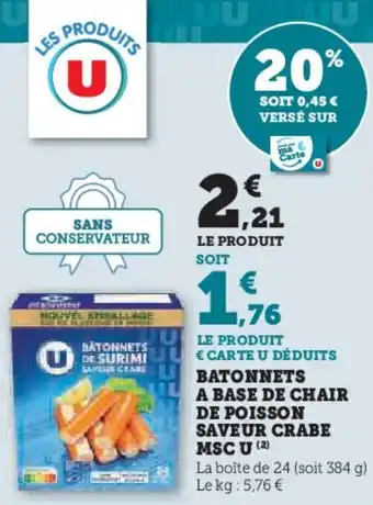 Hyper U Batonnets a base de chair de poisson saveur crabe mscu offre