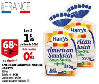 Auchan Harry's american sandwich nature offre