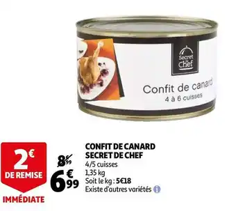 Auchan Secret de chef confit de canard offre