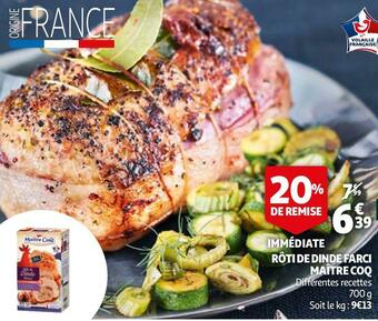 Auchan Maître coq rôti de dinde farci offre