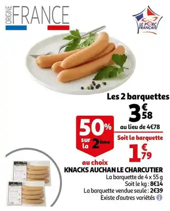 Auchan Auchan le charcutier knacks offre