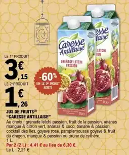 E.Leclerc "CARESSE ANTILLAISE" Jus de fruits offre