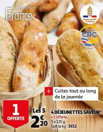 Auchan 4 déjeunettes saveur offre
