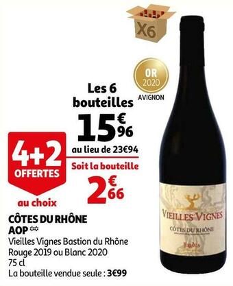 Auchan Côtes du rhône aop 2019 offre
