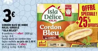 E.Leclerc "ISLA DÉLICE" Cordon bleu de dinde halal surgelé offre