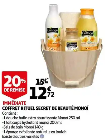 Auchan Cottage coffret rituel secret de beauté offre