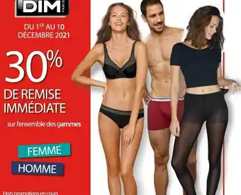 Auchan Dim bon plan sur l'esnsemble des gammes femme et hoome de la marque dim offre