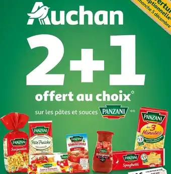Auchan Panzani bon plan sur les pâtes et sauces de la marque panzani offre