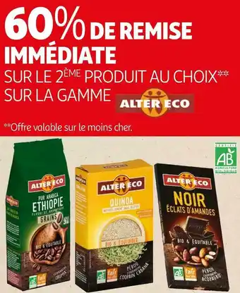 Auchan Alter eco bon plan sur la gamme de produits de la marque alter eco offre