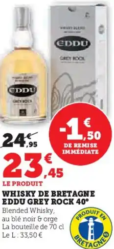 Hyper U Whisky de bretagne eddu grey rock 40° offre