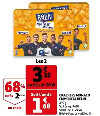 Auchan Crackers monaco emmental belin offre