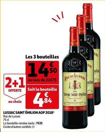 Auchan Roc de lussac lussac saint émilion aop 2018 offre