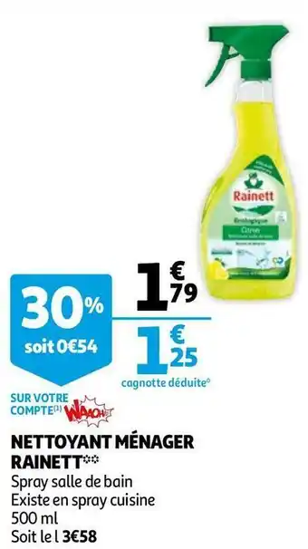 Auchan Rainett nettoyant ménager* offre