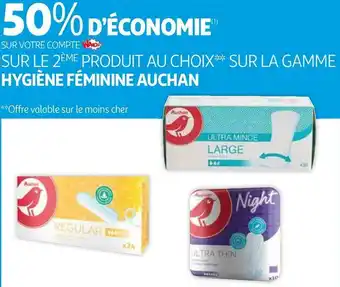 Auchan bon plan sur la gamme hygiène féminine de la marque auchan