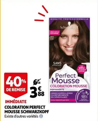 Auchan Schwarzkopf coloration perfect mousse offre