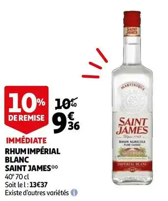 Auchan Saint james rhum impérial blanc offre