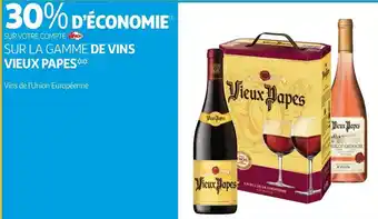 Auchan Vieux papes bon plan sur la gamme de vins vieux papes offre