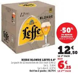 Hyper U Biere blonde leffe 6.6° offre