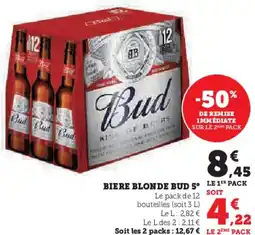 Hyper U Biere blonde bud 5° offre