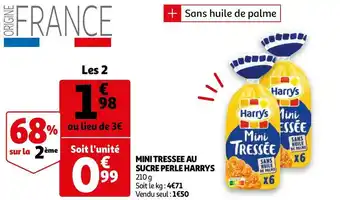 Auchan Harrys mini tressee au sucre perle offre
