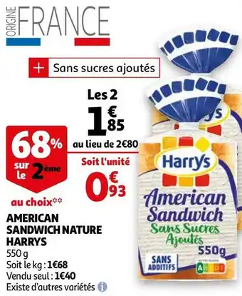 Auchan Harrys american sandwich nature offre
