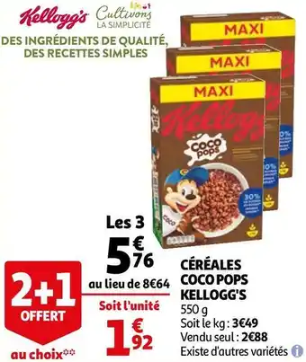 Auchan Kellogg's céréales coco pops offre