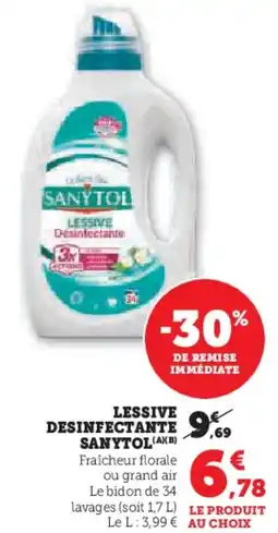 Hyper U Lessive desinfectante sanytol offre