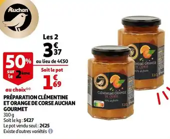 Auchan Auchan préparation clémentine et orange de corse gourmet offre