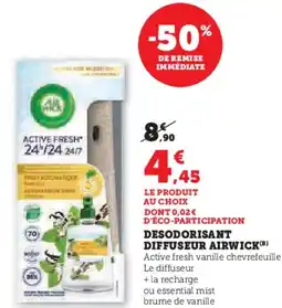 Hyper U Desodorisant diffuseur airwick offre