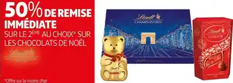 Auchan Lindt bon plan sur les chocolats de noël de la marque lindt offre
