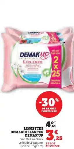 Hyper U Lingettes demaquillantes demak'up offre