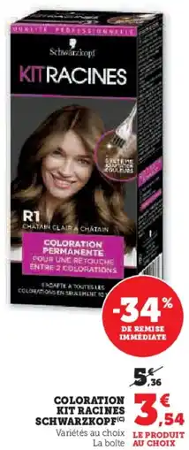 Hyper U Coloration kit racines schwarzkopf offre