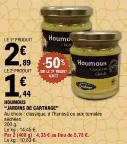 E.Leclerc "JARDINS DE CARTHAGE" Houmous offre