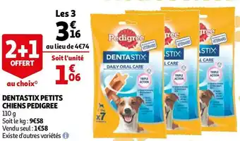 Auchan Pedigree dentastix petits chiens offre