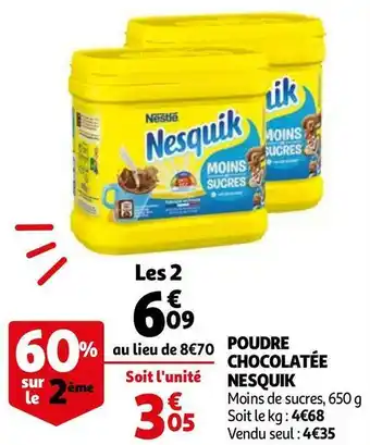 Auchan Nesquik poudre chocolatée offre