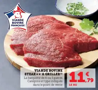 Hyper U Viande bovine steak a griller offre